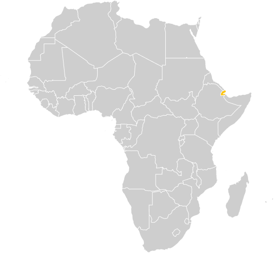 Carte de l'Afrique avec Djibouti en surbrillance